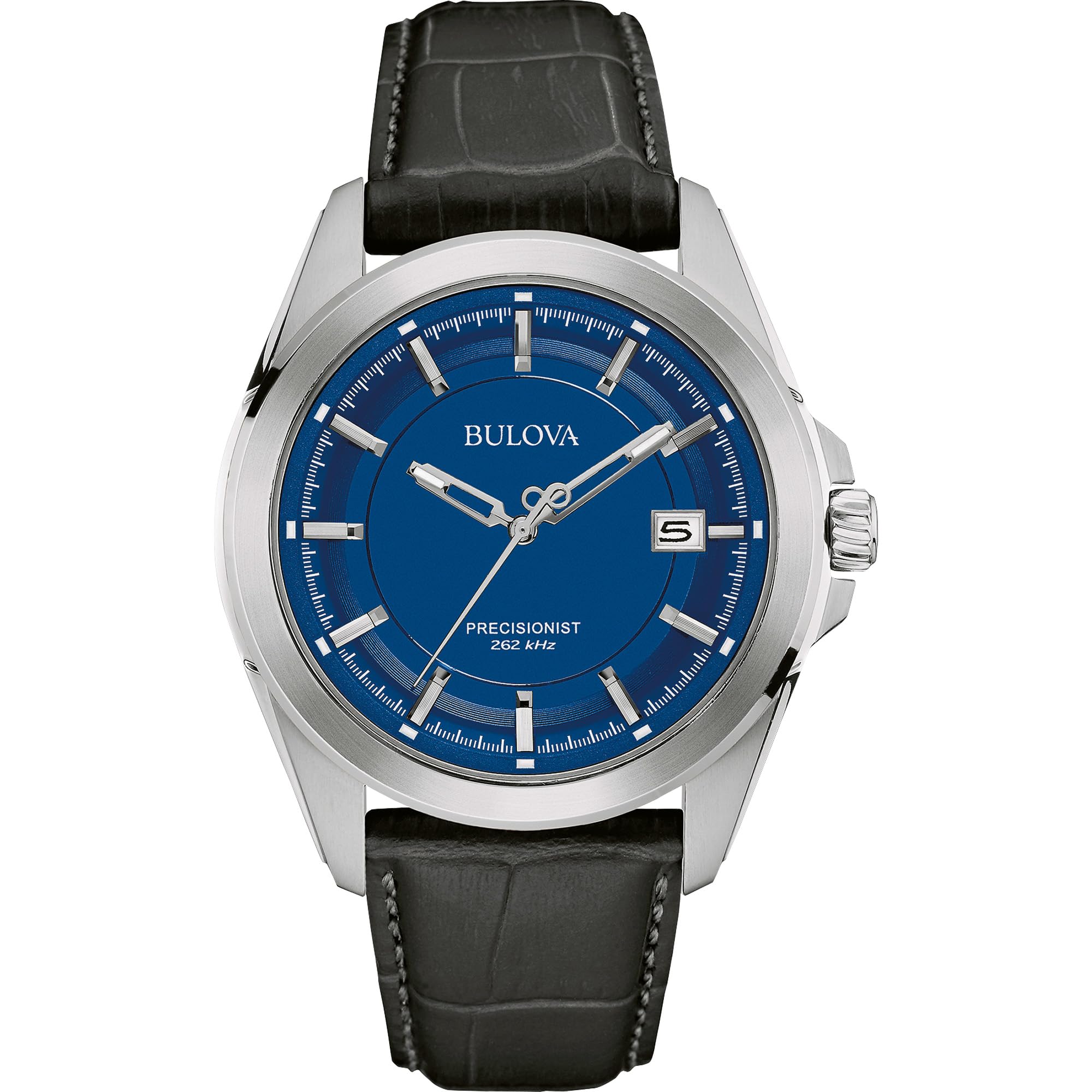 Bulova Relógio masculino com pulseira de couro Precisionist